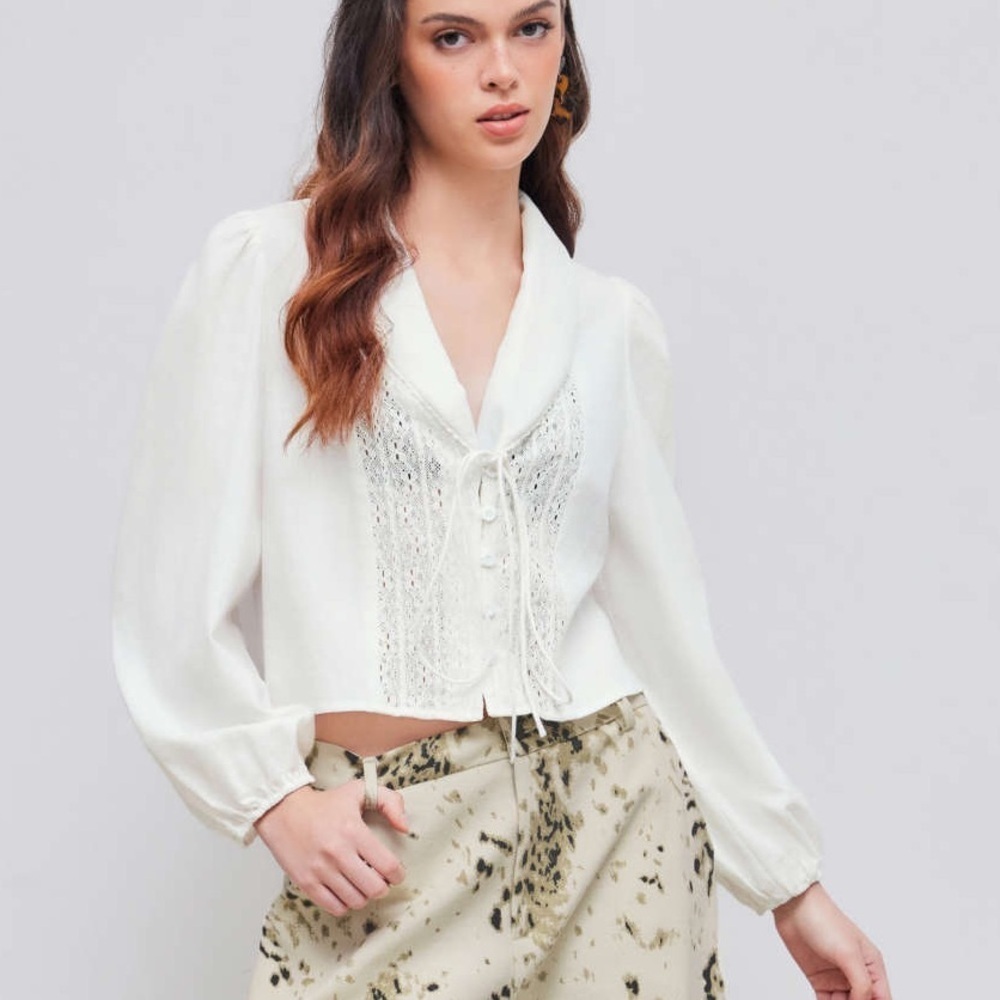 Elegant Cream and Black Wide Leg Pants